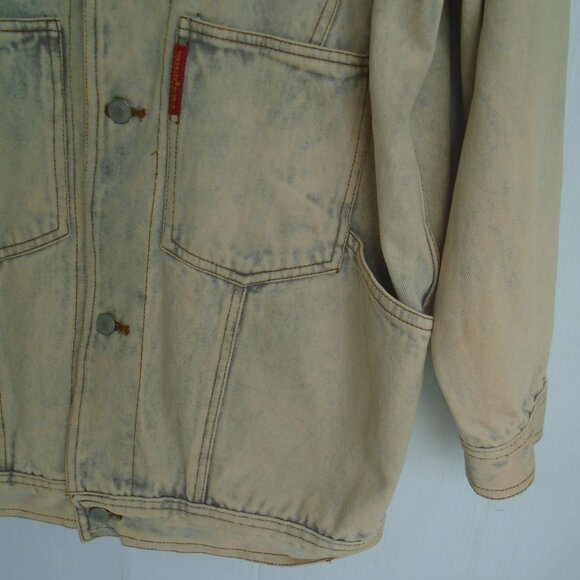 vintage Jordache Studio Acid Wash Jeans Jacket Mens Size M Grey - Picture 5 of 7
